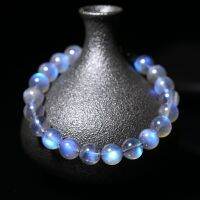 Natural Blue Light Labradorite Crystal Bracelet Clear Round Beads Women Men Grey Moonstone 7Mm 8Mm 9Mm AAAAA