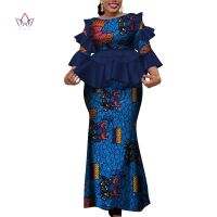 [COD] 1 piece of African ethnic print long suit 2 pieces Ankara top