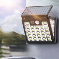 Lampu Solar Dinding LED หลอดไฟพลังงานแสงอาทิตย์กลางแจ้ง PIR สำหรับไฟแต่งสวนใหม่ล่าสุด2023เซ็นเซอร์ตรวจจับการเคลื่อนไหวพลังงานแสงอาทิตย์แสงแดด