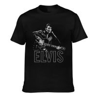 Novelty Tshirts Elvis Presley Guitar In Hand Funny Pattern Printed Tee