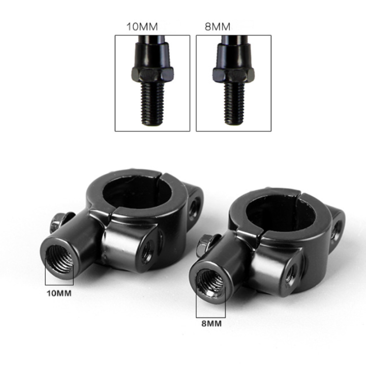 1ชิ้น22มิลลิเมตร-m10-m8รถจักรยานยนต์กระจกเมาผู้ถือยึดหนีบสำหรับรถมอเตอร์ไซด์-h-andlebar-จักรยานยนต์สกปรกหลุมจักรยานรถ-a-quad-4ล้อ