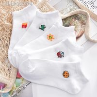 △ White Socks Woman Short Summer Breathable Cartoon Designer Socks Chaussette Femme Calzini Sokken Korean Style Women Socks