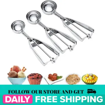 3 Sizes Stainless Steel Ice Cream Scoop Tool Cookie Watermelon