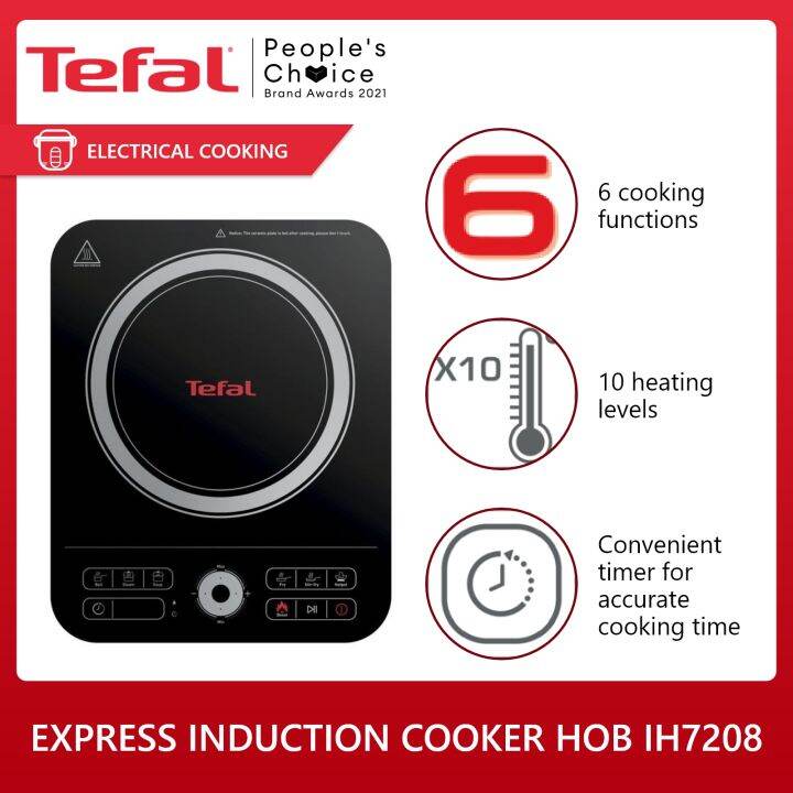 Tefal Express Induction Cooker Hob IH7208 (Black) Digital Display