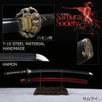 JAPAN คาตานะ T 10 ญี่ปุ่น Wakizash Tanto Sweord Samurai Ninja Yakuza Warrior Sabre Hamon Edo Gift ฮาม่อน ซามูไร นินจา ยากูซ่า วากิซาชิ ทันโตะ เอโดะ โอดาจิ ทาจิ สึรุงิ คะตะนะ นักรบ โบราณ กระบี่ ทีสิบ แถม ถุงผ้าและแท่นวาง ของขวัญ ของสะสมหายาก แข็งแรงทนทาน