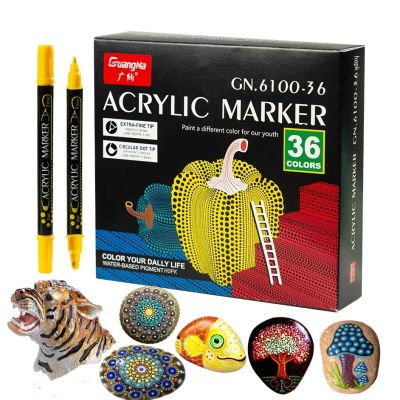 84/36 Colors Acrylic Paint Marker Pens Extra Fine and Dots Tip for Rock Painting Mug Ceramic Glass Wood FabricCanvasMetal