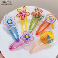 MIAOYA กิ๊บดีไซน์ดอกไม้ที่มีสีสันสำหรับอุปกรณ์จัดแต่งทรงผมเดินทางของผู้หญิงอินอุปกรณ์แต่งผมชนิดอะคริลิก