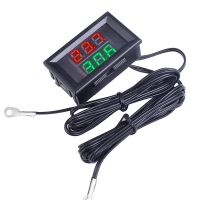 DC 4V-28V 0.28 Inch Mini LED Dual Display Digital Temperature Sensor with NTC Waterproof Metal Dual Probe Temperature Tester Adhesives Tape