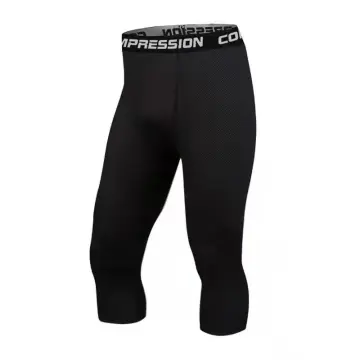  One Leg Compression Tights For Basketball, Mens 3/4