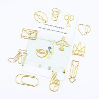 Metal Arrow Love Slip Pin Gift Creative Shape Paper Clips Shaped Paperclip Gold Pin Golden Shaped Bookmark Gift For Book Lover