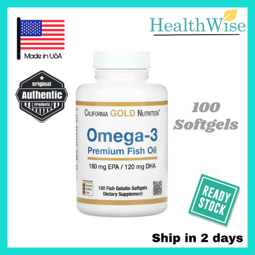 California Gold Nutrition Omega-3 Premium Fish Oil 180mg EPA/ 120mg DHA ...