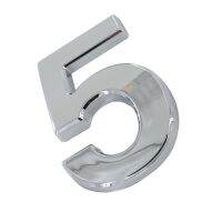 Digital House Number ABS Plastic 100mm Height Number 5 Door Number Silver Color Gate Door Plate