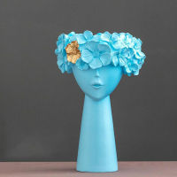 Home Decore Resin Vase Room Decoration Sculpture Statue Flower Pot Makeup Brush Holder Pen Holder Desktop Crafts Ornaments