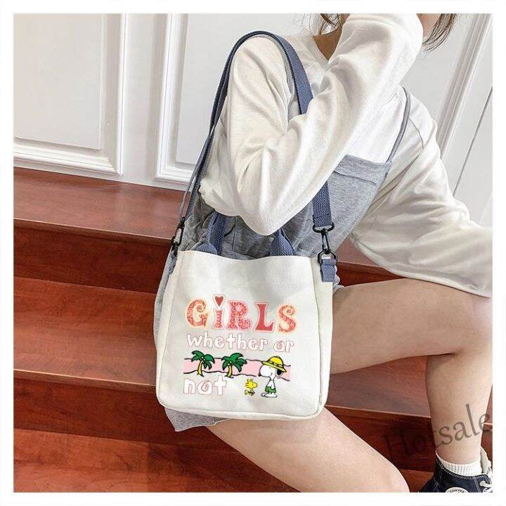 hot-sale-c16-snoopy-crossbody-bag-cute-tote-bag-shoulder-bag-canvas-bag-student-bag-shopping-bag