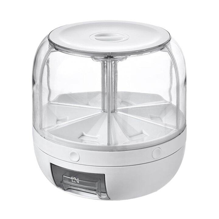 rice-dispenser-6-grid-12lbs-rotating-rice-dispenser-rice-amp-grain-storage-container-one-click-rice-output-for-grains