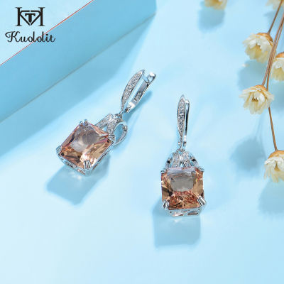 Kuololit Diaspore Gemstone Clip Earrings for Women Genuine 925 Sterling Silver Baguette Gemstone Earrings for Engagement Fine
