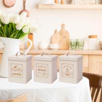 3 Pieces Decorative Kitchen Canisters With Lids Airtight Multiftion Vintage Canisters Farmhouse Decor For Bedroom Kitchen