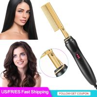 [Hot On Sale] Copper Hot Comb Straightener For Wigs Afro Hair Heating Comb Straightening Brush Electric Pressing Comb Curler Hair Straightener