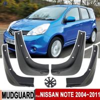 4Pcs Mudguards Splash Guards สำหรับ Nissan Note E11 Gen 1 2004-2011 Mudflaps Mud Guards Flaps Fender 2005 2006 2007 2008 2009 2010