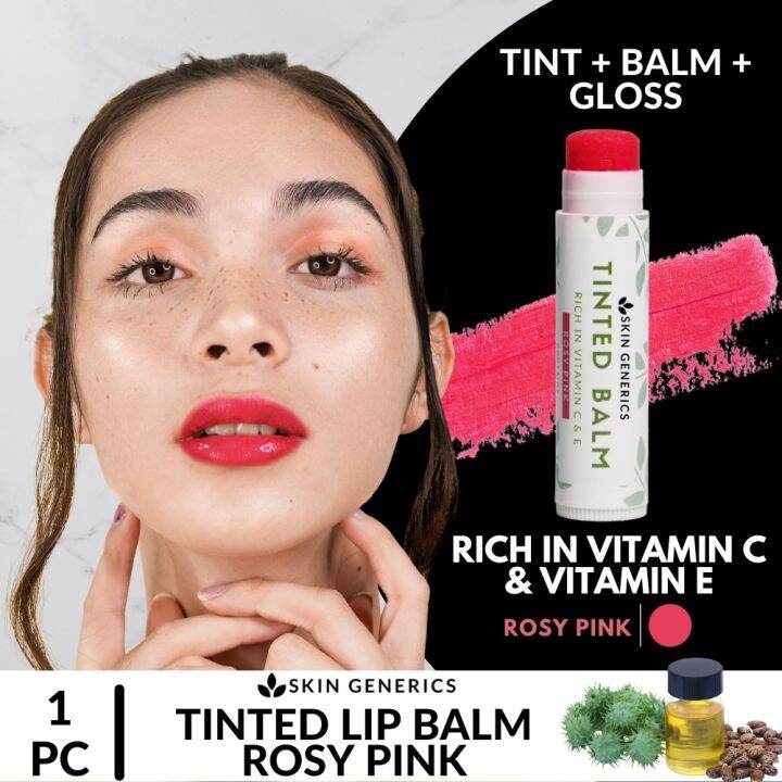 [ LIP TINT BALM ROSY PINK ] SkinGenerics Shades Tinted Lip Balm Lip
