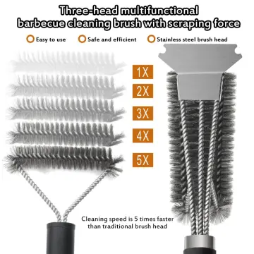 1 Pc Multifunctional Triple Brush Head Cleaning Wire Brush