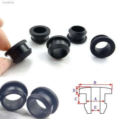 ♗✗ Hollow Rubber Hole Caps Black Snap-on Grommet Hole Plugs Wire Cable Wiring Protect Bushes O-rings Sealed Gasket 2-30mm
