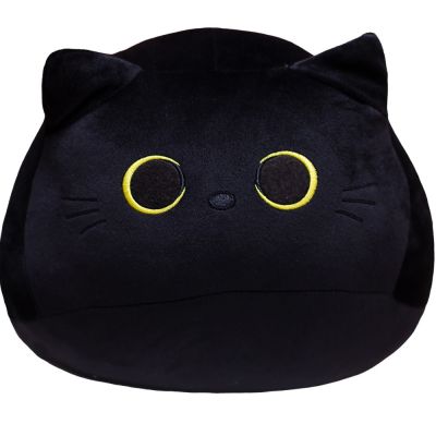 หมอนของเล่นผ้ากำมะหยี่หมอนแมวสีดำ30ซม. ตุ๊กตาน่ารักและน่ากอดแมวของเล่นยัดนุ่น Plushie ของขวัญของเล่นเด็ก