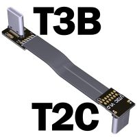 1 USB 3.1 Type C ถึง Type C สายพ่วง90องศา FPC Frion USB แบนสาย C 3A 10Gbps EMI Shielding Gen2x1สั้น10G