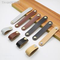 ✱✱◊ Drawer Cabinet Door Furniture Handle Zinc Alloy Leather Vintage Bags Black Handles Wardrobe Kitchen Knobs Hardware Door Pulls