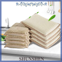 SHUNSHEN Serat Bambu ผ้าเช็ดจาน3ชิ้นผ้าขนหนูล้างรถทำความสะอาดผ้าเช็ดทำความสะอาดในครัว