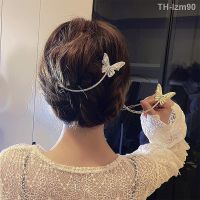 ? เครื่องประดับ Han edition butterfly hairpin female zircon hairpin back a word at clip tire hair small adorn article