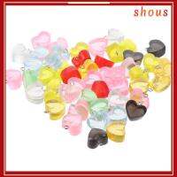 SHOUS สีสันสดใส เครื่องรางรูปหัวใจ สีลูกอมสี รูปหัวใจ จี้หัวใจรัก พวงกุญแจรูปกุญแจ รักหัวใจ งานฝีมือเครื่องประดับ DIY