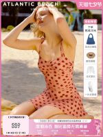 Atlanticbeach Retro Wave Point Dress Swimsuit Female 2022 New Sexy French Hot Spring Swimsuit