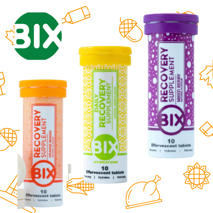 BIX Recovery mix supplement เม็ดฟู่ ช่วยฟื้นฟูหลังออกกำลังกาย รสผลไม้