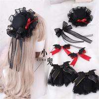 Halloween Cosplay Lace Bow Bat Wings Demon Hairpin Witch Top Hat Gothic Lolita Brooch Side Clip Hand Cuff Punk Hair Accessory