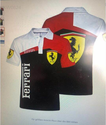 2023 F1 Racing Summer 3D Print F1 Ferrari2023 Summer Street Fashion T-shirt Mens Red Short Sleeve Zip Polo Top 16 high-quality