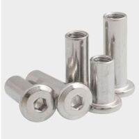 2-10pcs M3 M4 M5 M6 M8 304 Stainless Steel Flat Hex Socket Head Allen Furniture Bed Connector Rivet Joint Insert Sleeve Nut Nails  Screws Fasteners