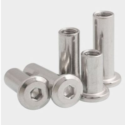 2-10pcs M3 M4 M5 M6 M8 304 Stainless Steel Flat Hex Socket Head Allen Furniture Bed Connector Rivet Joint Insert Sleeve Nut Nails  Screws Fasteners