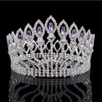 Baroque Diadem Rhinestone Queen Bride Tiara Crown Jewelry Headdress Bridal Wedding Tiaras and Crowns Hair Accessories