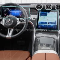 รถ Navigtion กระจกนิรภัยสำหรับ Benz GLC 2023นำทางจอแอลซีดีหน้าจอฟิล์มป้องกันสติ๊กเกอร์แดชบอร์ดยาม