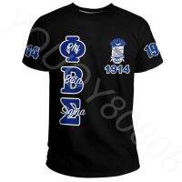 ?เสื้อยืดผู้ชาย2023ใหม่เสื้อผ้าโซนแอฟริกา-Phi Beta Sigma โลงศพเสื้อพิมพ์ลายพิมพ์ลายสไตล์ถนนลำลอง