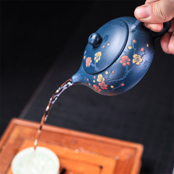yixing-purple-clay-handmade-kung-fu-water-cup-creative-teacup-household-kettle-raw-ore-azure-mud-painted-tea-pot-drinkware