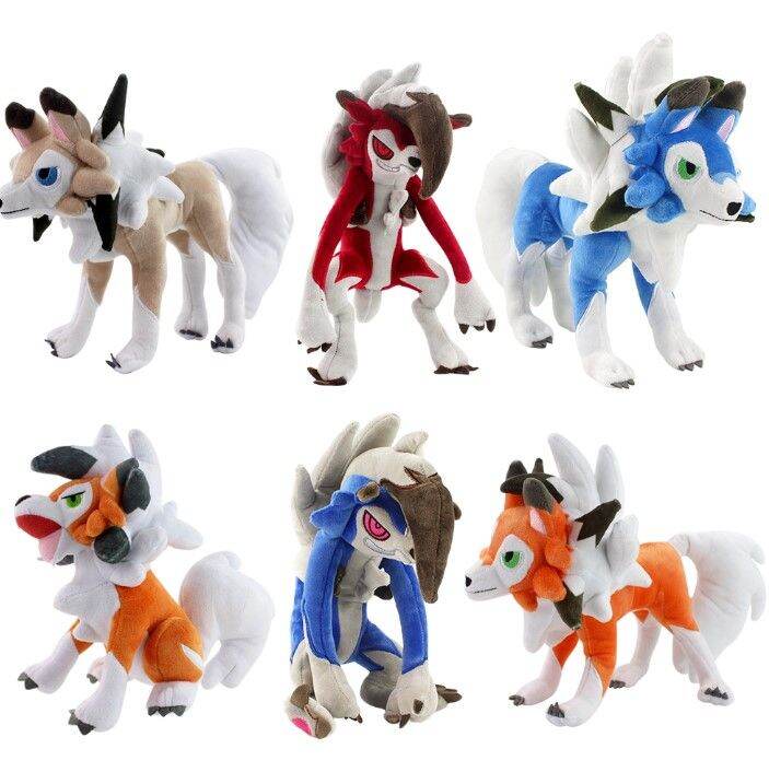 Gấu bông Pokemon chó sói Lycanroc (Rugarugan)+Tặng 1 hình xăm dễ thương ...