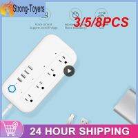 3/5/8PCS Wireless Sub-control Switch Voice Control Wifi Plug-in Remote Control Timing Smart Socket Switch Tuya Ratchets Sockets