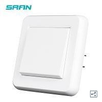 ✠❇ SRAN Light switch 1gang 2way 16A 250V Break through stairs New flame retardant PC panel white 82mm x 82mm wall switch eu