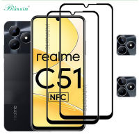 BLKNAIM4in1เคสกระจกเทมเปอร์สำหรับ Realme C51 6.7 ปกป้องหน้าจอ Realm Realm C51 51c ฟิล์มป้องกันเลนส์กล้องถ่ายรูป