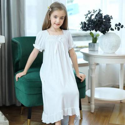 Summer Children Girls Dress Sleepwear White Lace Cotton Princess Vintage Nightgowns Baby Nightdress Kids Nightshirts Pajamas Christmas Clothes for 3 4 6 8 10Year