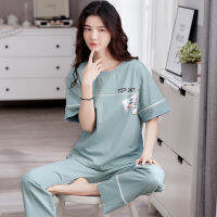 Young Girl Sleepwear Sets Leisure Clothes Spring Thin Short Sleeved Women Pajamas Fashion Printing Pyjamas Lovely home clothing