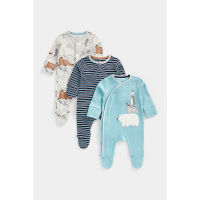 ชุดเต็มตัวเด็กทารก Mothercare Icy Friends All In Ones  3 Pack CC609