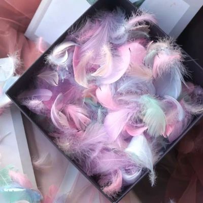 【YF】﹍  100pcs Colorful Feather Filler Supplies Diy Wedding Happy Birthday Decoration Accessories